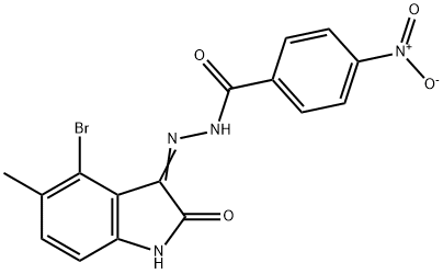 N'-(4-bromo-5-methyl-2-oxo-1,2-dihydro-3H-indol-3-ylidene)-4-nitrobenzohydrazide Structure