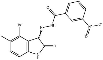 N'-(4-bromo-5-methyl-2-oxo-1,2-dihydro-3H-indol-3-ylidene)-3-nitrobenzohydrazide Structure