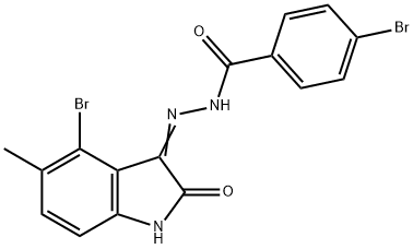 4-bromo-N'-(4-bromo-5-methyl-2-oxo-1,2-dihydro-3H-indol-3-ylidene)benzohydrazide 구조식 이미지