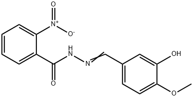 N'-(3-hydroxy-4-methoxybenzylidene)-2-nitrobenzohydrazide 구조식 이미지