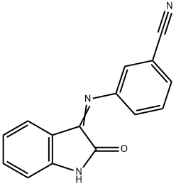 3-[(2-oxo-1,2-dihydro-3H-indol-3-ylidene)amino]benzonitrile Structure