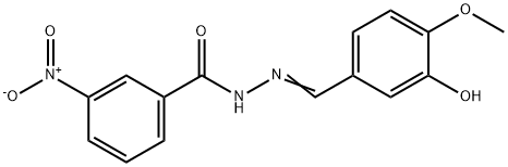 N'-(3-hydroxy-4-methoxybenzylidene)-3-nitrobenzohydrazide 구조식 이미지