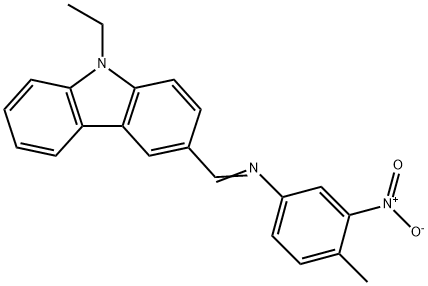 9-ethyl-3-[({3-nitro-4-methylphenyl}imino)methyl]-9H-carbazole Structure