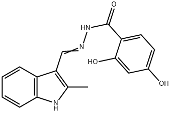 2,4-dihydroxy-N'-[(2-methyl-1H-indol-3-yl)methylene]benzohydrazide 구조식 이미지