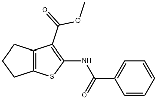 methyl 2-(benzoylamino)-5,6-dihydro-4H-cyclopenta[b]thiophene-3-carboxylate 구조식 이미지