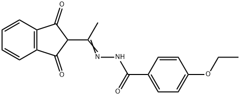 N'-[1-(1,3-dioxo-2,3-dihydro-1H-inden-2-yl)ethylidene]-4-ethoxybenzohydrazide 구조식 이미지