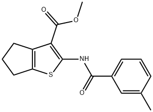 methyl 2-[(3-methylbenzoyl)amino]-5,6-dihydro-4H-cyclopenta[b]thiophene-3-carboxylate 구조식 이미지