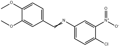 4-chloro-N-(3,4-dimethoxybenzylidene)-3-nitroaniline 구조식 이미지