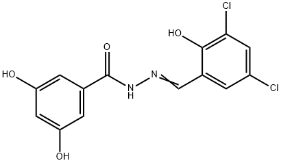 N'-(3,5-dichloro-2-hydroxybenzylidene)-3,5-dihydroxybenzohydrazide 구조식 이미지