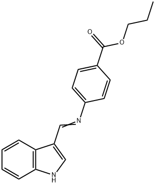 propyl 4-[(1H-indol-3-ylmethylene)amino]benzoate 구조식 이미지