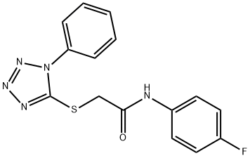 N-(4-fluorophenyl)-2-[(1-phenyl-1H-tetraazol-5-yl)sulfanyl]acetamide 구조식 이미지