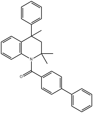 1-([1,1'-biphenyl]-4-ylcarbonyl)-2,2,4-trimethyl-4-phenyl-1,2,3,4-tetrahydroquinoline Structure