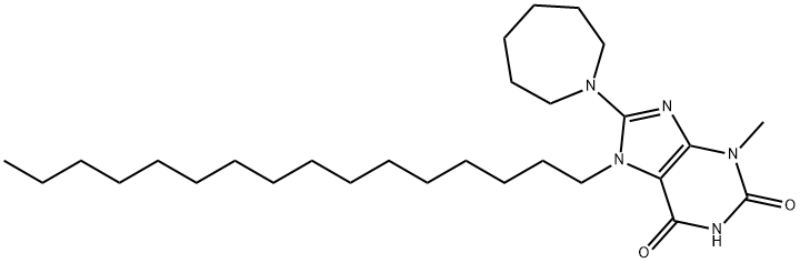 8-azepan-1-yl-7-hexadecyl-3-methyl-3,7-dihydro-1H-purine-2,6-dione Structure