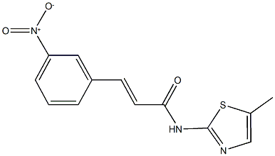 3-{3-nitrophenyl}-N-(5-methyl-1,3-thiazol-2-yl)acrylamide 구조식 이미지