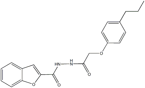 N'-[2-(4-propylphenoxy)acetyl]-1-benzofuran-2-carbohydrazide 구조식 이미지