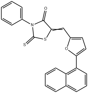 5-{[5-(1-naphthyl)-2-furyl]methylene}-3-phenyl-2-thioxo-1,3-thiazolidin-4-one Structure