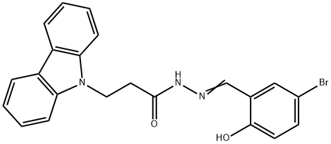 N'-(5-bromo-2-hydroxybenzylidene)-3-(9H-carbazol-9-yl)propanohydrazide Structure