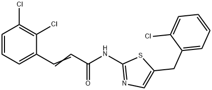 N-[5-(2-chlorobenzyl)-1,3-thiazol-2-yl]-3-(2,3-dichlorophenyl)acrylamide 구조식 이미지