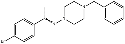 N-(4-benzyl-1-piperazinyl)-N-[1-(4-bromophenyl)ethylidene]amine 구조식 이미지