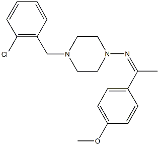 N-[4-(2-chlorobenzyl)-1-piperazinyl]-N-[1-(4-methoxyphenyl)ethylidene]amine Structure