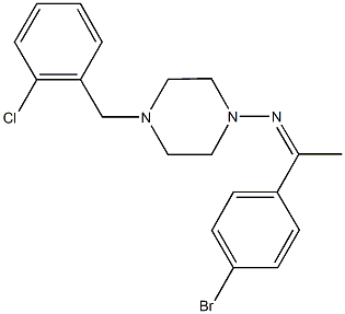 N-[1-(4-bromophenyl)ethylidene]-N-[4-(2-chlorobenzyl)-1-piperazinyl]amine 구조식 이미지