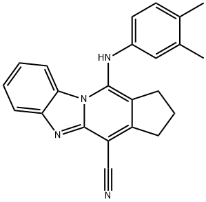 11-(3,4-dimethylanilino)-2,3-dihydro-1H-cyclopenta[4,5]pyrido[1,2-a]benzimidazole-4-carbonitrile 구조식 이미지