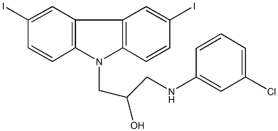 1-(3-chloroanilino)-3-(3,6-diiodo-9H-carbazol-9-yl)-2-propanol Structure