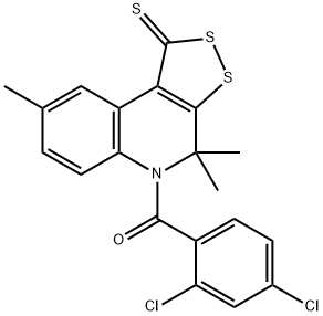 5-(2,4-dichlorobenzoyl)-4,4,8-trimethyl-4,5-dihydro-1H-[1,2]dithiolo[3,4-c]quinoline-1-thione 구조식 이미지