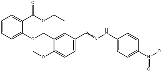 ethyl 2-{[5-(2-{4-nitrophenyl}carbohydrazonoyl)-2-methoxybenzyl]oxy}benzoate 구조식 이미지