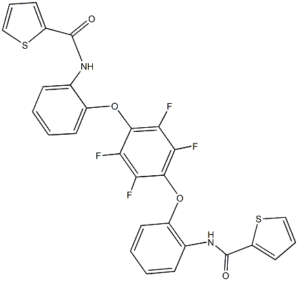 N-[2-(2,3,5,6-tetrafluoro-4-{2-[(2-thienylcarbonyl)amino]phenoxy}phenoxy)phenyl]-2-thiophenecarboxamide Structure