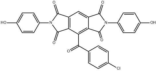 4-[(4-chlorophenyl)carbonyl]-2,6-bis(4-hydroxyphenyl)pyrrolo[3,4-f]isoindole-1,3,5,7(2H,6H)-tetrone 구조식 이미지