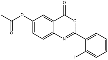 2-(2-iodophenyl)-4-oxo-4H-3,1-benzoxazin-6-yl acetate 구조식 이미지