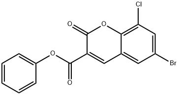 phenyl 6-bromo-8-chloro-2-oxo-2H-chromene-3-carboxylate 구조식 이미지
