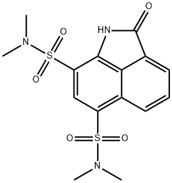 N~6~,N~6~,N~8~,N~8~-tetramethyl-2-oxo-1,2-dihydrobenzo[cd]indole-6,8-disulfonamide 구조식 이미지