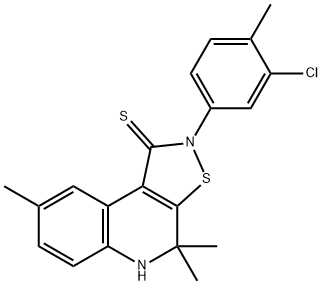 2-(3-chloro-4-methylphenyl)-4,4,8-trimethyl-4,5-dihydroisothiazolo[5,4-c]quinoline-1(2H)-thione Structure