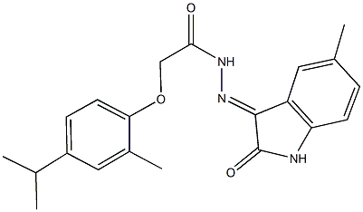 2-(4-isopropyl-2-methylphenoxy)-N'-(5-methyl-2-oxo-1,2-dihydro-3H-indol-3-ylidene)acetohydrazide Structure
