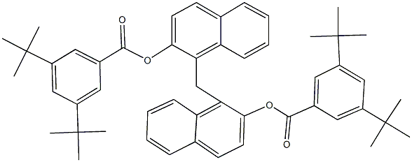 1-({2-[(3,5-ditert-butylbenzoyl)oxy]-1-naphthyl}methyl)-2-naphthyl 3,5-ditert-butylbenzoate Structure