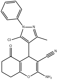 2-amino-4-(5-chloro-3-methyl-1-phenyl-1H-pyrazol-4-yl)-5-oxo-5,6,7,8-tetrahydro-4H-chromene-3-carbonitrile 구조식 이미지