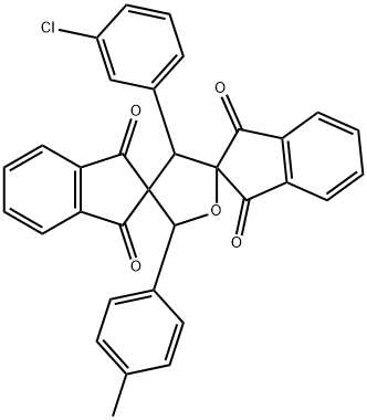4'-(3-chlorophenyl)-2'-(4-methylphenyl)-dispiro[bis[1H-indene-1,3(2H)-dione]-2,3':2'',5'-tetrahydrofuran] Structure