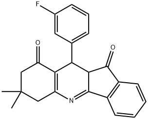 10-(3-fluorophenyl)-7,7-dimethyl-7,8,10,10a-tetrahydro-6H-indeno[1,2-b]quinoline-9,11-dione Structure