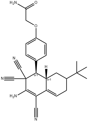 2-[4-(3-amino-7-tert-butyl-2,2,4-tricyano-1,2,6,7,8,8a-hexahydro-1-naphthalenyl)phenoxy]acetamide Structure