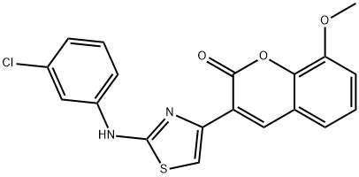 3-[2-(3-chloroanilino)-1,3-thiazol-4-yl]-8-methoxy-2H-chromen-2-one 구조식 이미지