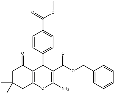 benzyl 2-amino-4-[4-(methoxycarbonyl)phenyl]-7,7-dimethyl-5-oxo-5,6,7,8-tetrahydro-4H-chromene-3-carboxylate Structure