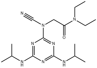 2-[[4,6-bis(isopropylamino)-1,3,5-triazin-2-yl](cyano)amino]-N,N-diethylacetamide Structure