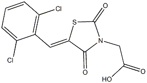 [5-(2,6-dichlorobenzylidene)-2,4-dioxo-1,3-thiazolidin-3-yl]acetic acid 구조식 이미지