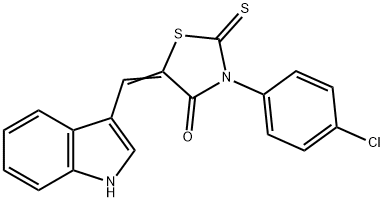 3-(4-chlorophenyl)-5-(1H-indol-3-ylmethylene)-2-thioxo-1,3-thiazolidin-4-one Structure