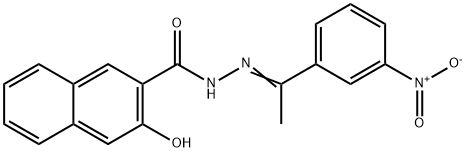 3-hydroxy-N'-(1-{3-nitrophenyl}ethylidene)-2-naphthohydrazide Structure