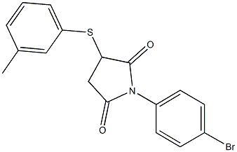 1-(4-bromophenyl)-3-[(3-methylphenyl)sulfanyl]-2,5-pyrrolidinedione 구조식 이미지