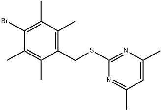 2-[(4-bromo-2,3,5,6-tetramethylbenzyl)sulfanyl]-4,6-dimethylpyrimidine Structure