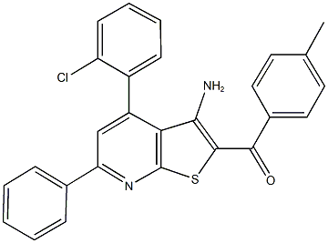 [3-amino-4-(2-chlorophenyl)-6-phenylthieno[2,3-b]pyridin-2-yl](4-methylphenyl)methanone Structure